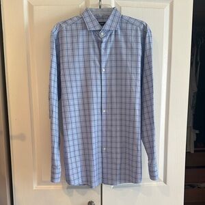 Boss Men’s Blue Plaid Dress Shirt